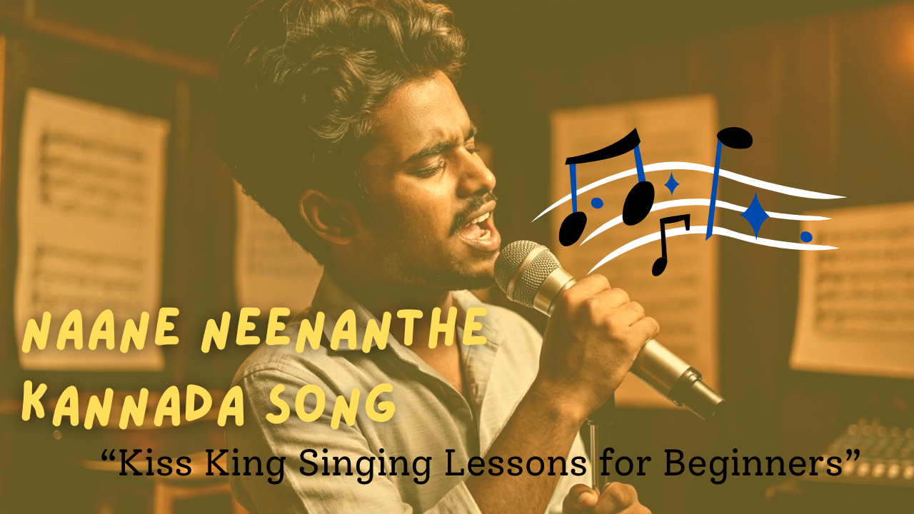 A couple standing close together in a dreamy setting, representing preeti, sambandha, and hrudayada sangama, inspired by Kannada romantic lyrics.